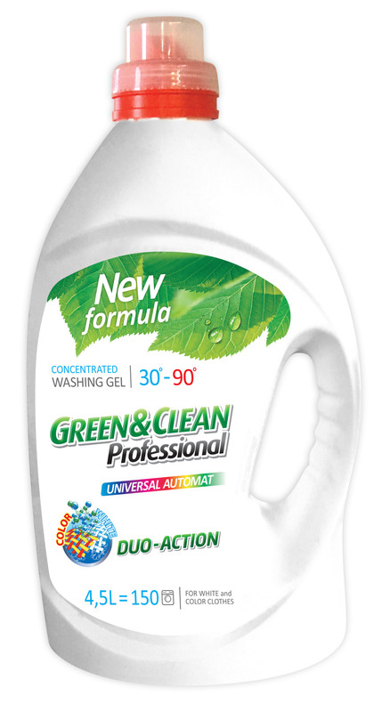 Гель для прання GREEN&CLEAN Prof DUO-Action, універсальний, автомат, 4,5л